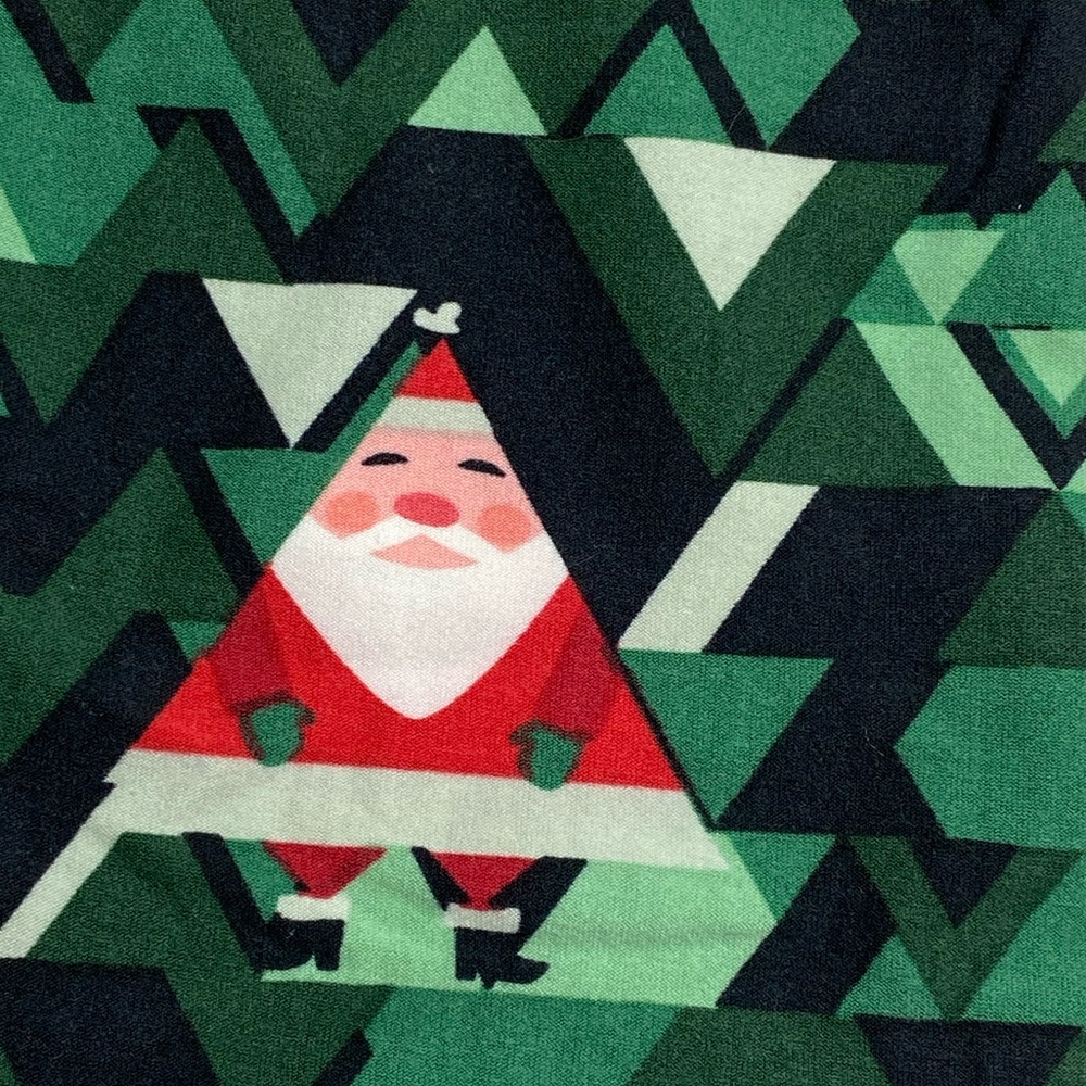 LuLaRoe KIDS L/XL Holiday Leggings Triangle Santa - Picture 5 of 8